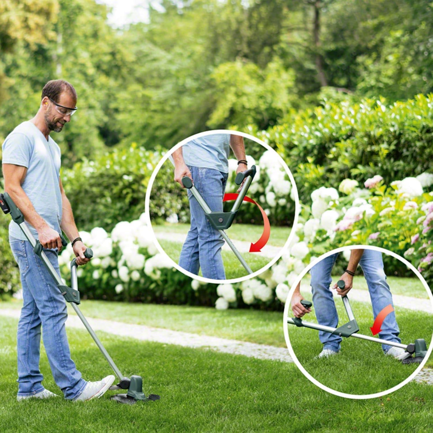 Bosch Akku Rasentrimmer UniversalGrassCut 18V-260 (1x Akku 2,0 Ah, 18 Volt System, Schnittkreisdurchmesser: 26 cm, verstellbare Handgriffe, im Karton)