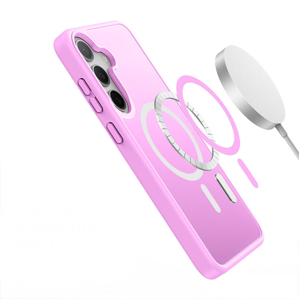 Samsung Galaxy S25  Plus Hybrid Hardcase Hülle mit TPU Bumper MagSafe-Modul - Pink
