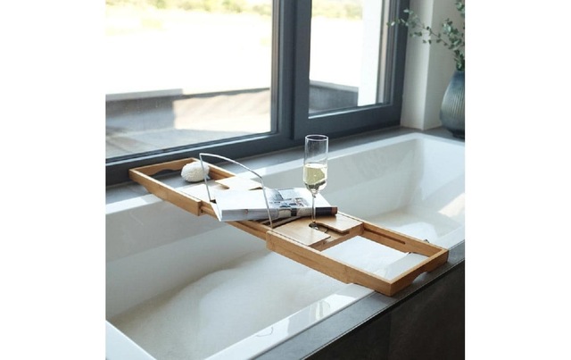 Zeller Present Badewannenbrücke »mit Glashalter Braun« Holzart: Bambus (China)