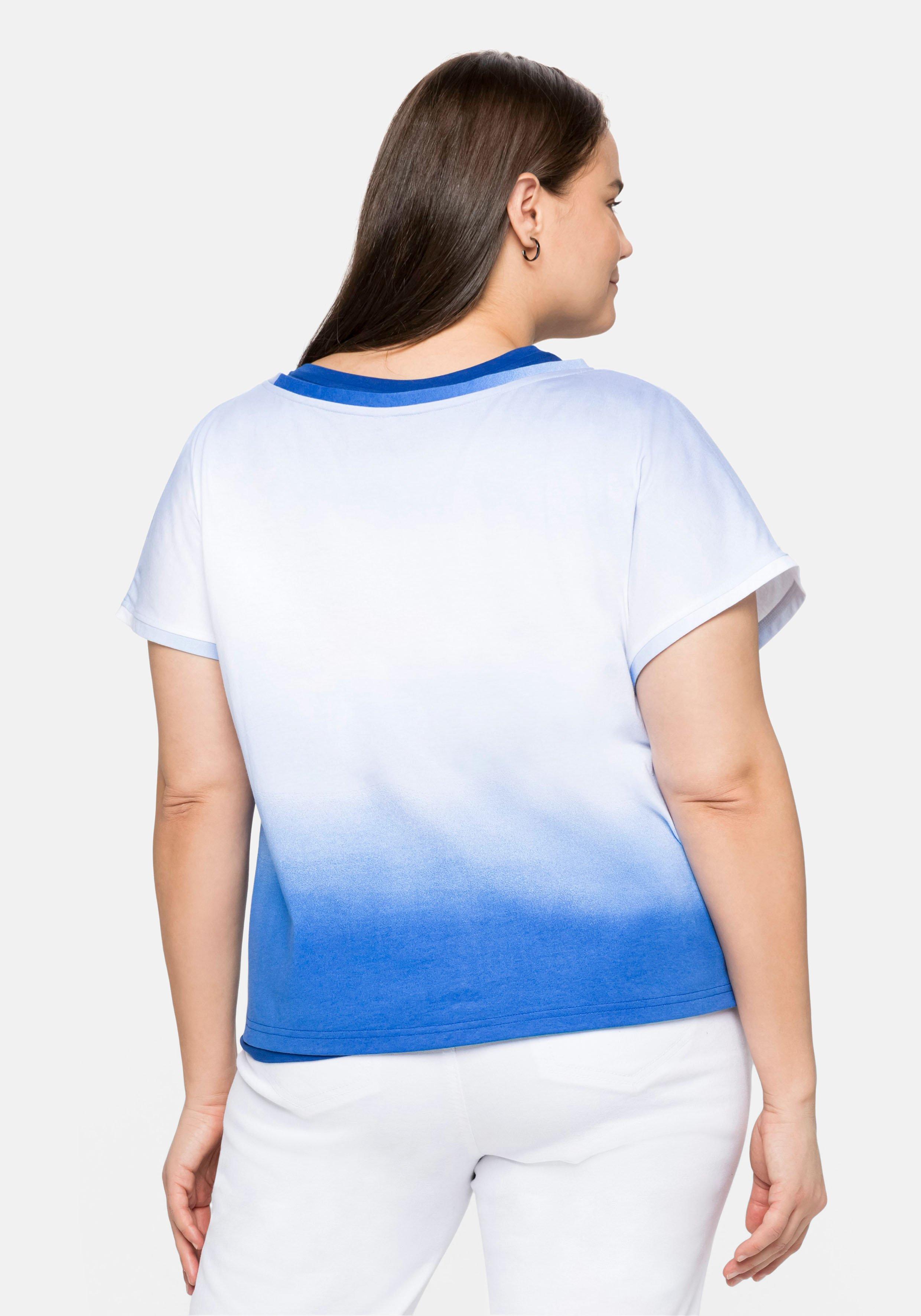 Set aus T-Shirt und Top, in gebatikter Optik