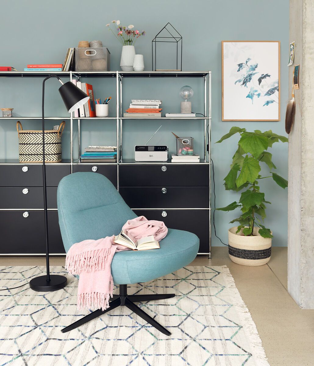 FLEXCUBE Sideboard - Schwarz / B: 152.5 cm x T: 40.0 cm x H: 80.5 cm