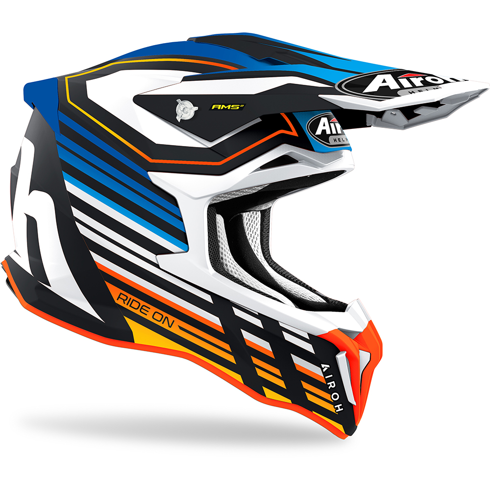 Airoh - Casque Strycker Shaded Bleu / Noir / Blanc / Orange