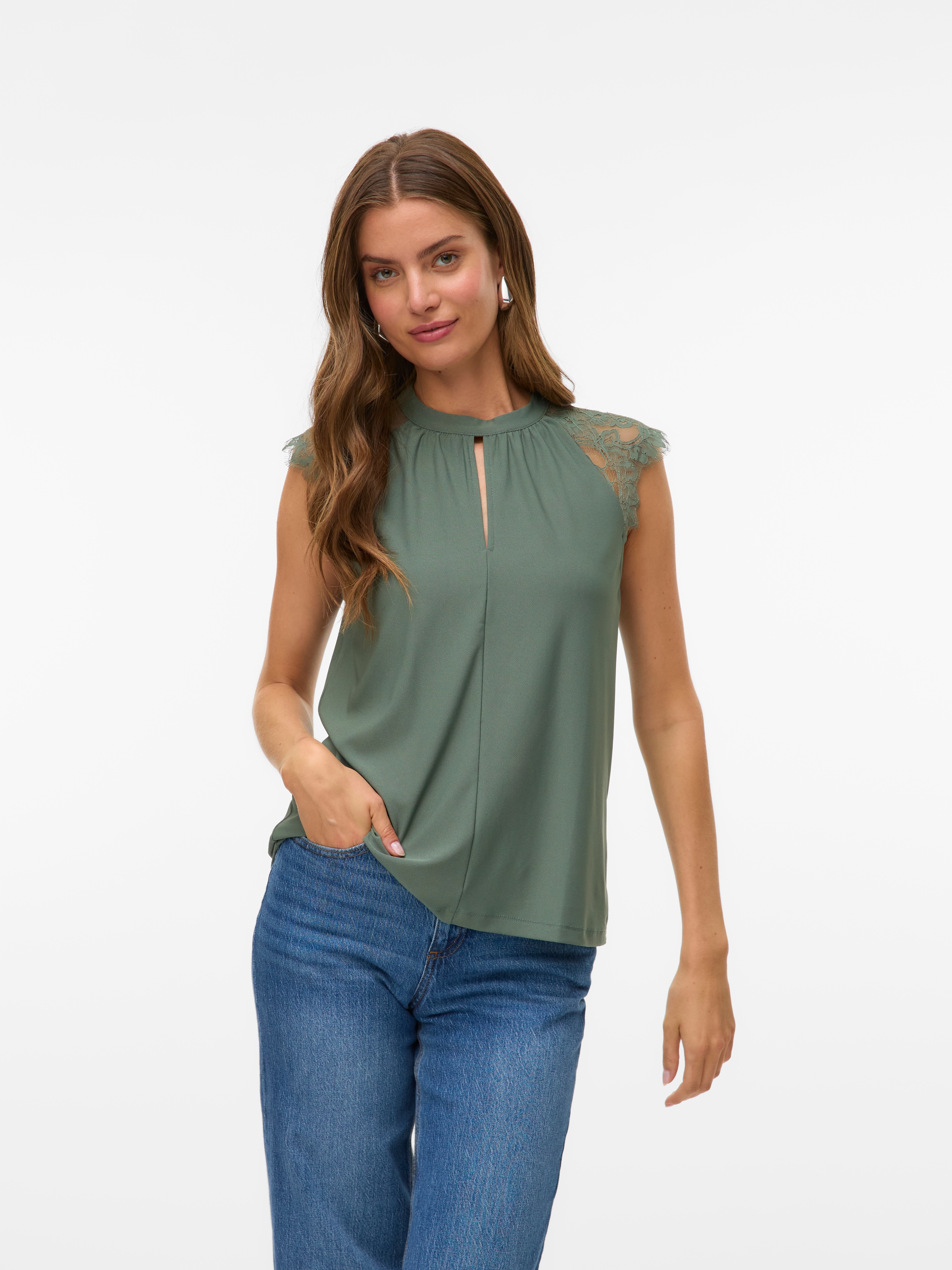 Vero Moda Spitzentop »VMMILLA SL LACE TEE«