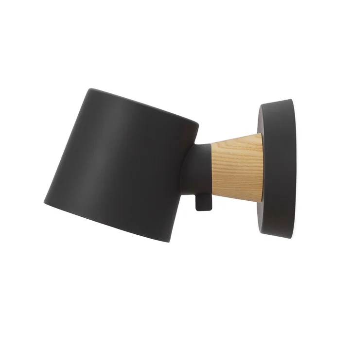 Normann Copenhagen - Rise Wandleuchte mit Wandhalterung, schwarz