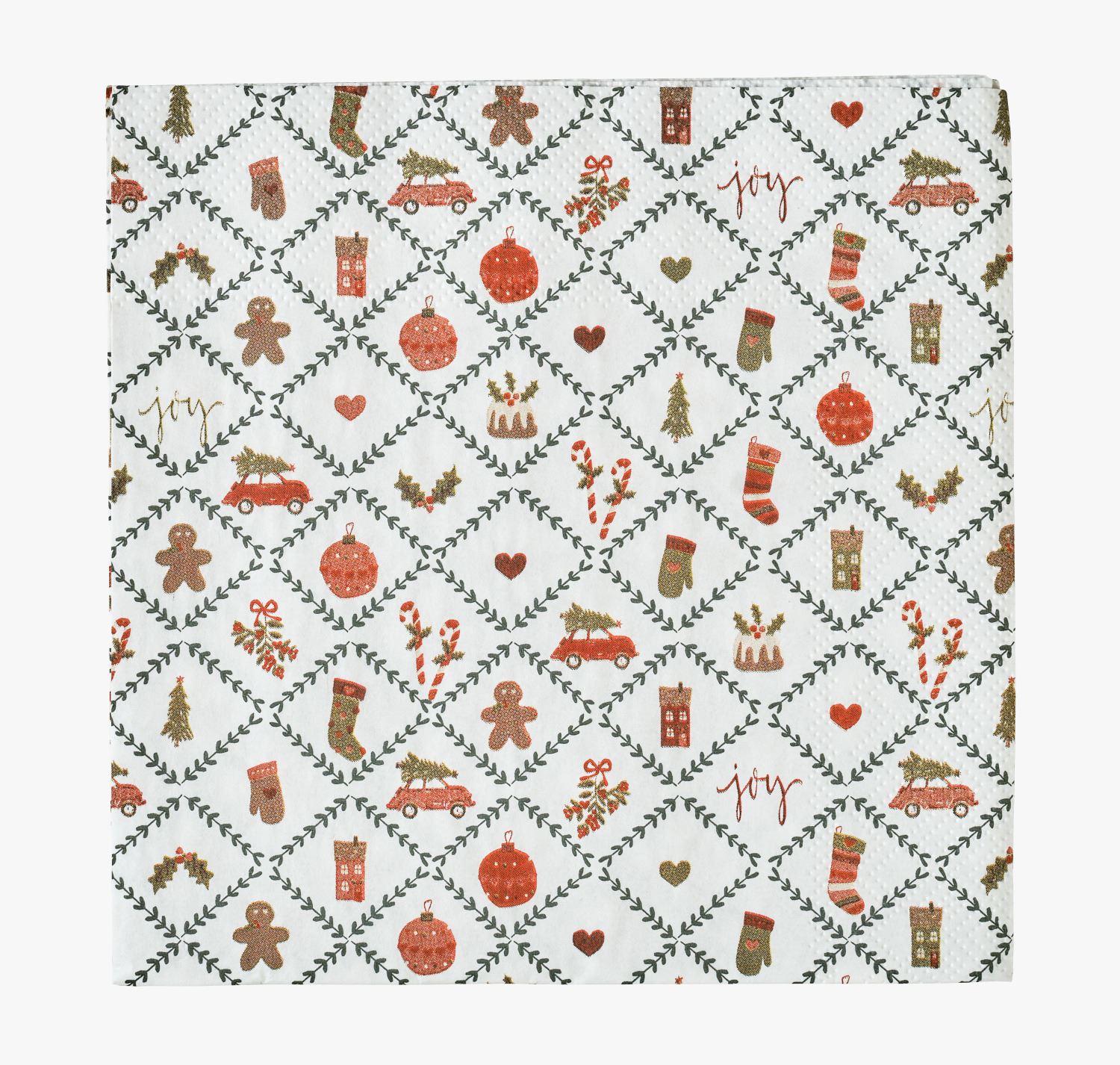 Papirservietter multi rød - 33x33 cm