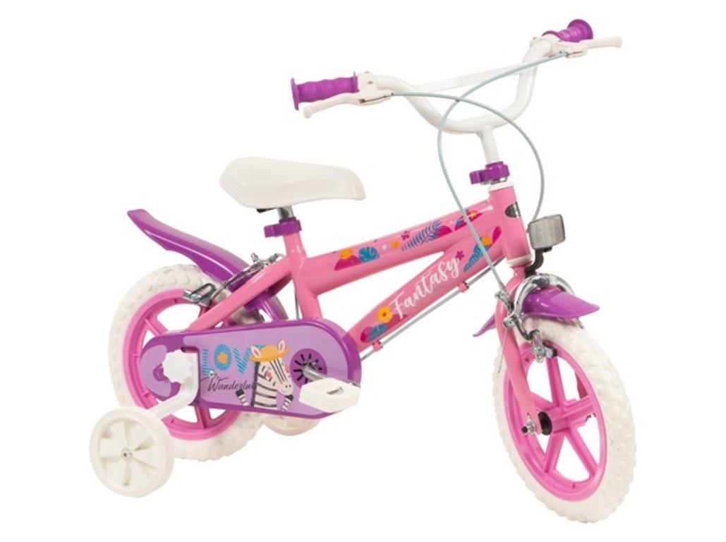 BICICLETA FANTASY ROSA COM RODAS DE APOIO TOIMSA R12\