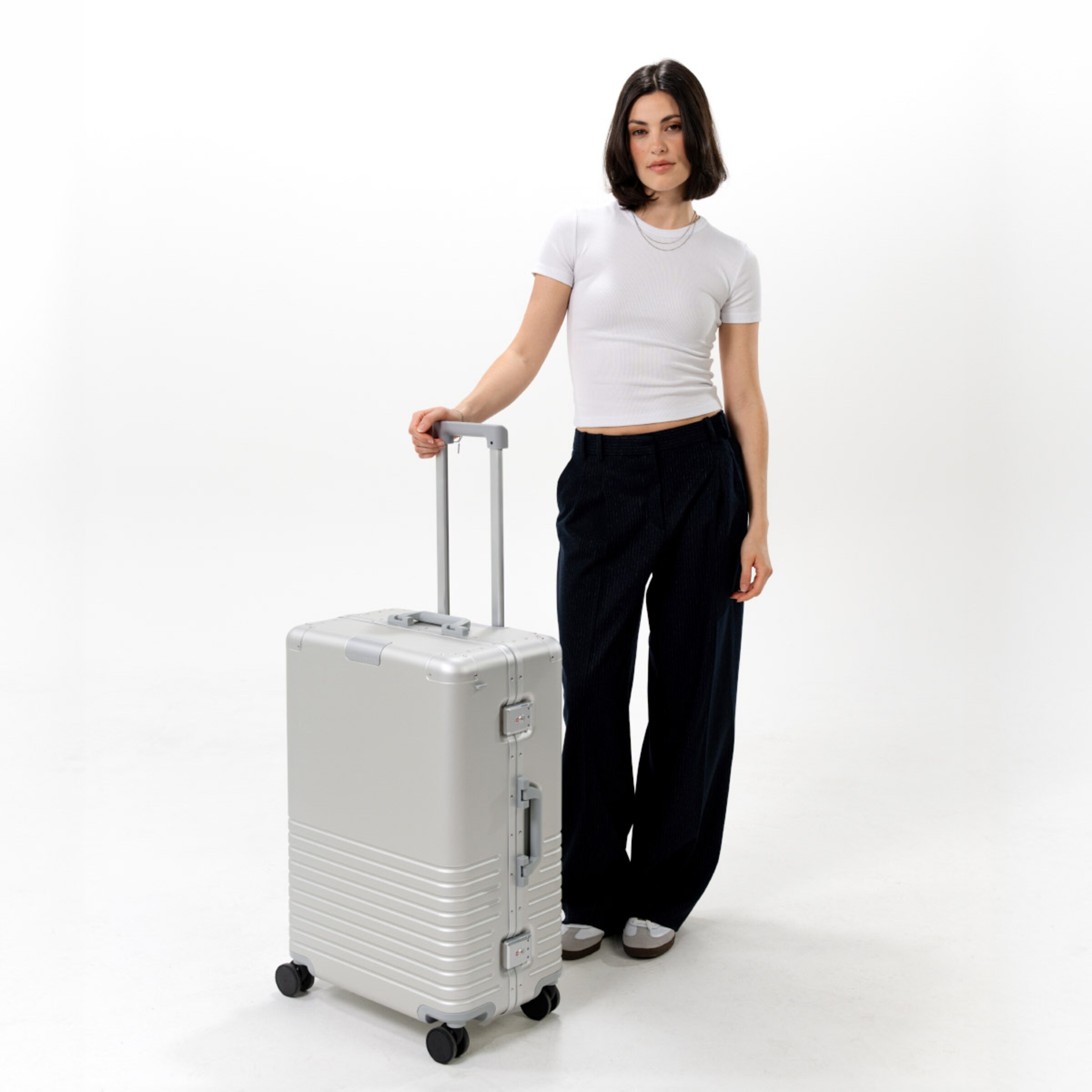 Heathrow Aluminium Check In Silver