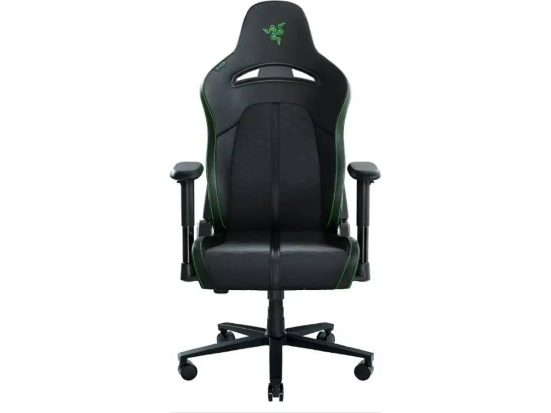 Razer Iskur X - Stol - armstøtter - T-formet - syntetisk læder, stål, elastomerisk polyuretan (EPU) - sort/grøn