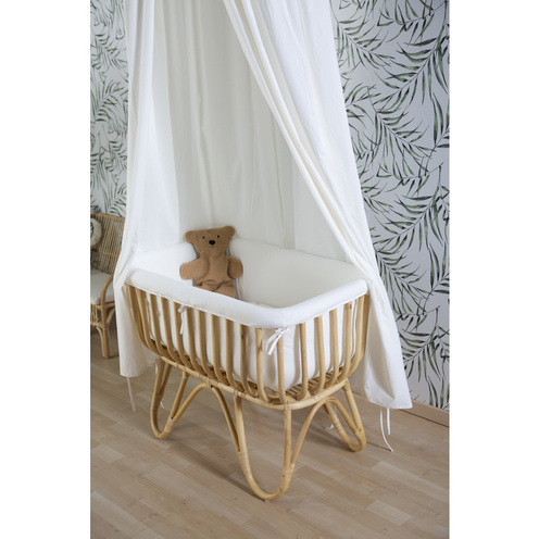 Berceau Rotin Rect. 90x50x70 + Matelas 81x42x5 + Habillage Jersey - CHILDHOME