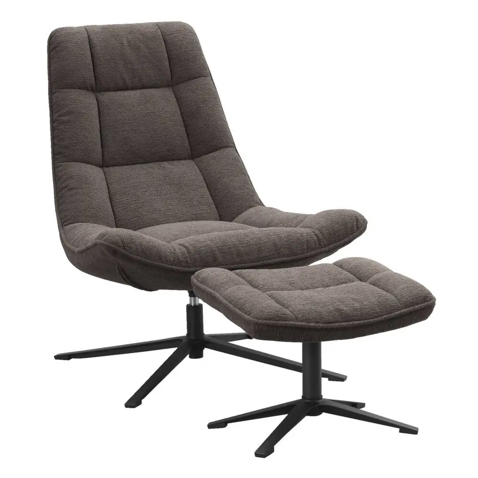 Draaifauteuil Emily - donkerbruin