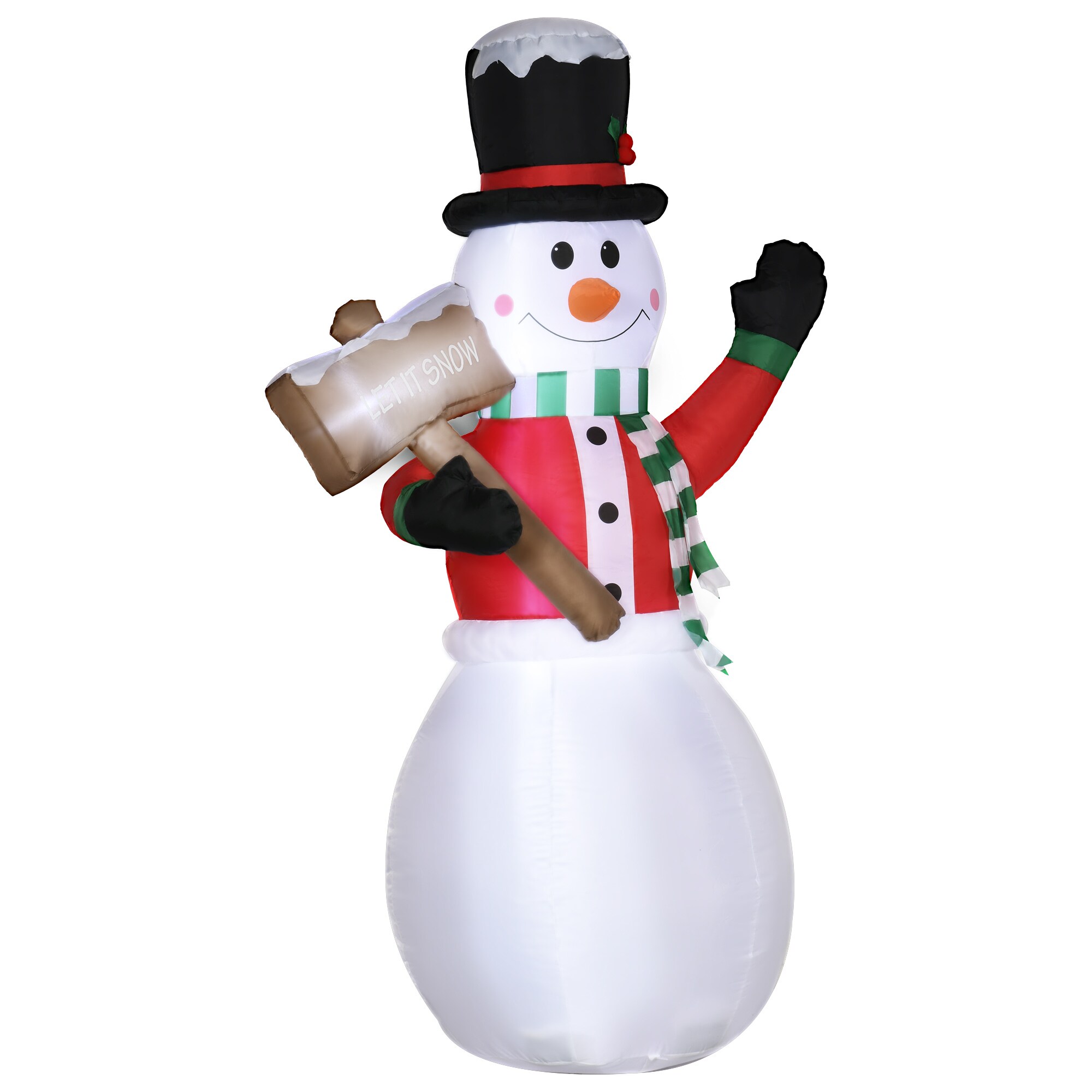 Outsunny Aufblasbare Weihnachtsdekoration mit Sandsack weiß 103L x 70B x 180H cm