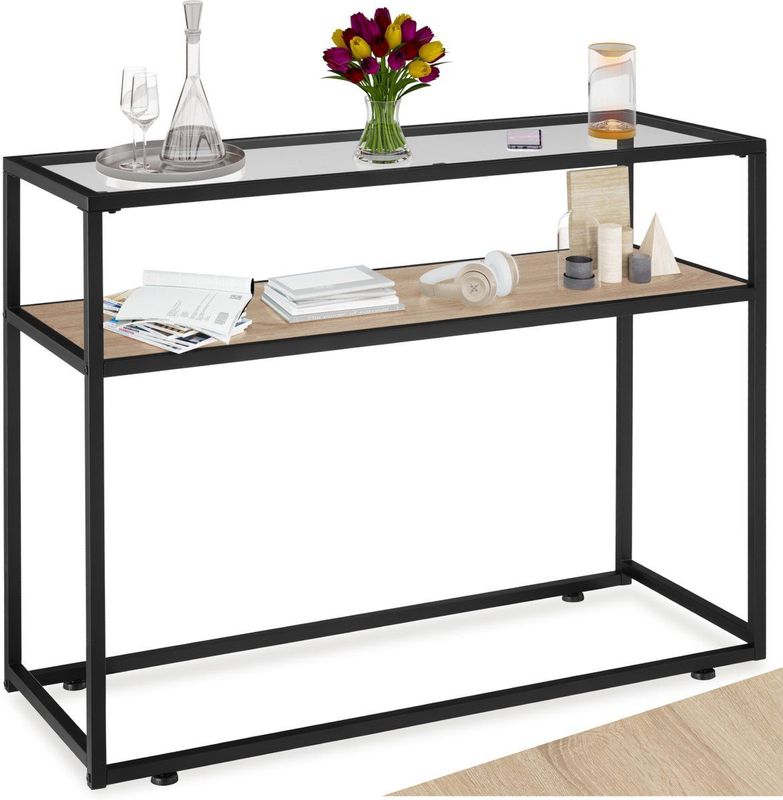 Consoletafel Kilkenny - Licht Hout - Eiken Sonoma - 100x41x80,5cm - Industrieel