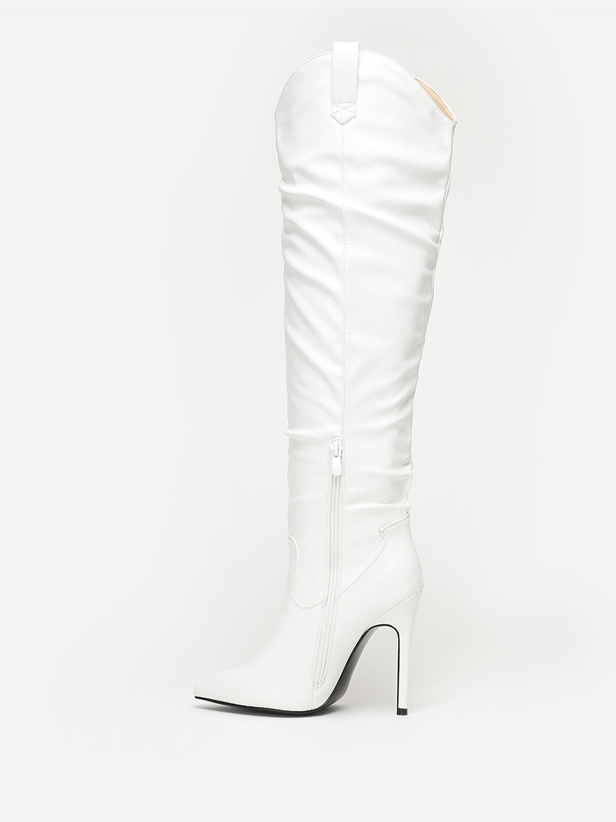 Bottes pointues à talon aiguille- Blanc