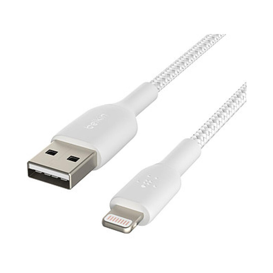 Belkin Câble USB-A vers Lightning MFI renforcé (blanc) - 15 cm