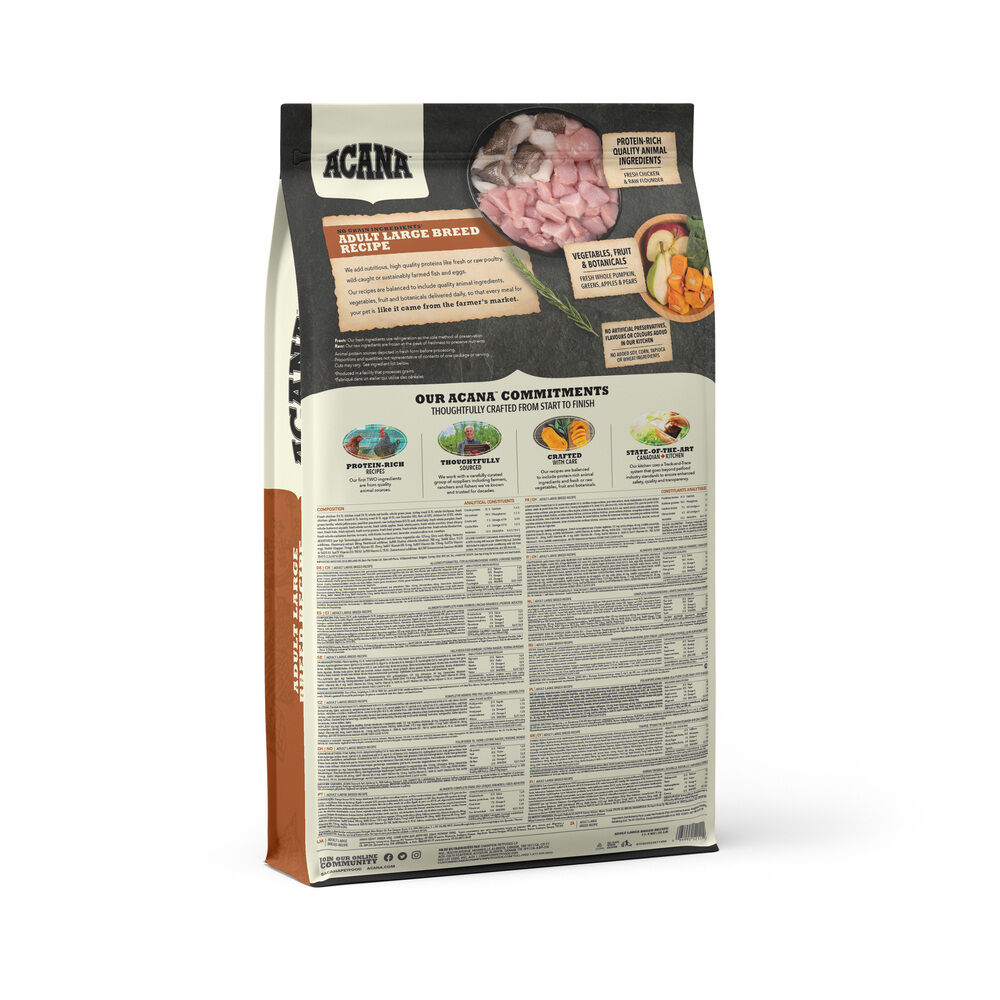 Acana Dog recipe Adult Large - Hondenvoer - 11.4 Kilogram - gevogelte