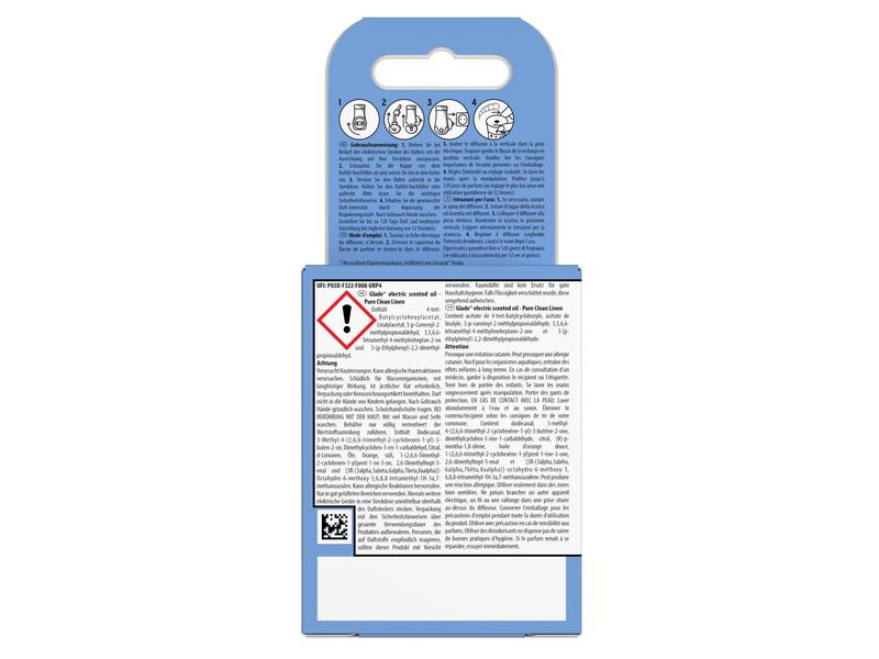 Glade Duftstecker Nachfüller Pure Clean Linen 20 ml Nachfüllkartusche für elektrischen Raumduft