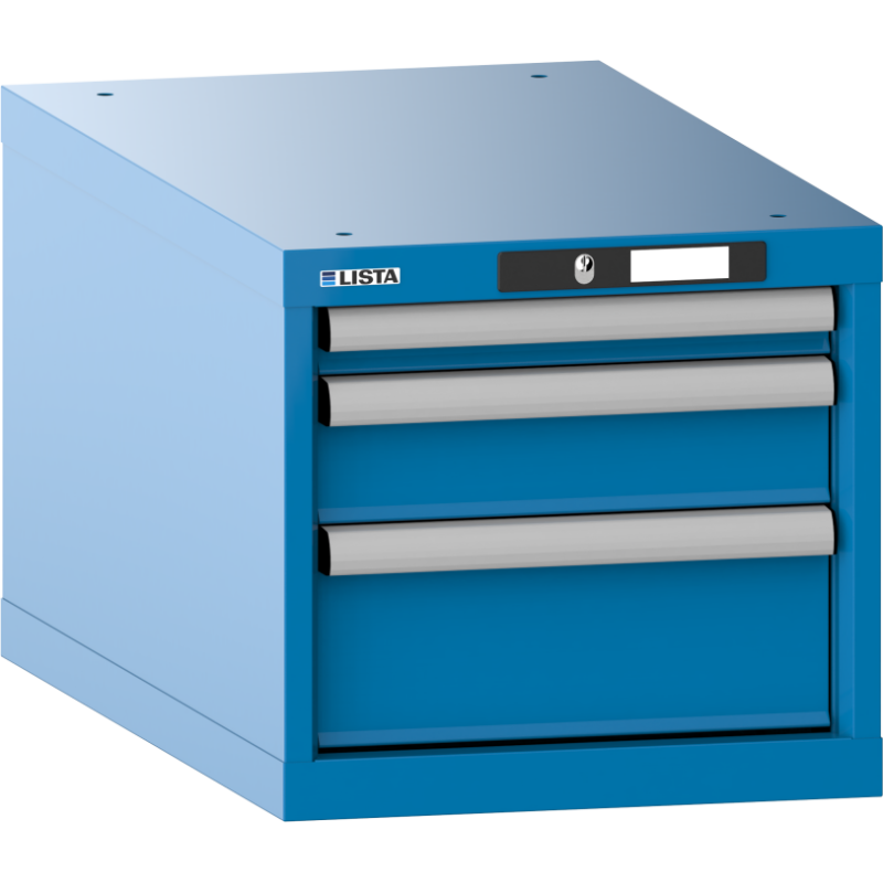 Armoire à tiroirs Lista 18x36E H 38,3 x L 41,1 x P 72,5 cm 3 tiroirs ( 1 x 5, 1 x 10 et 1 x 15 cm) Key Lock
