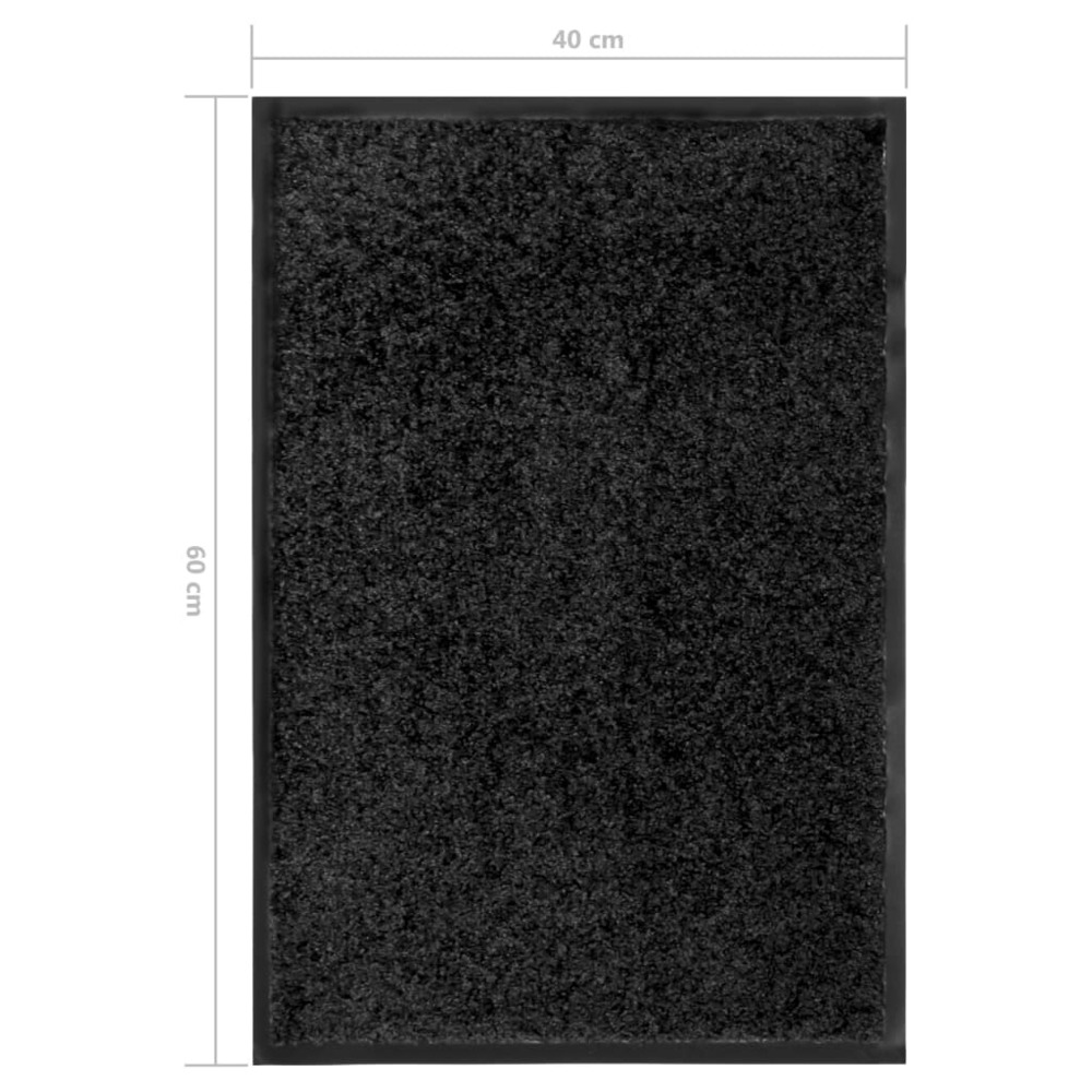 Paillasson lavable noir 40x60 cm