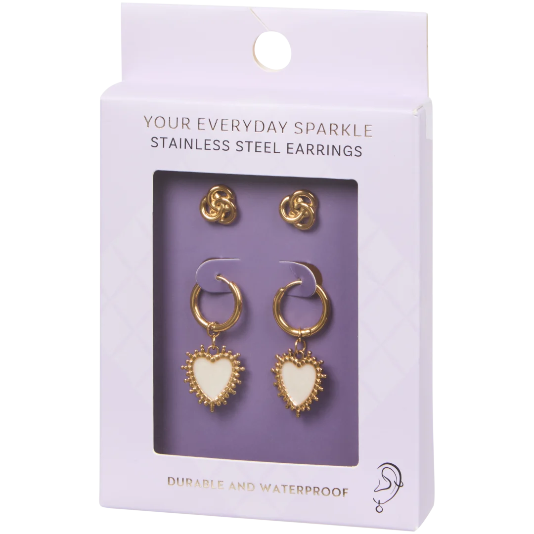 Boucles d’oreilles dorées en acier inoxydable