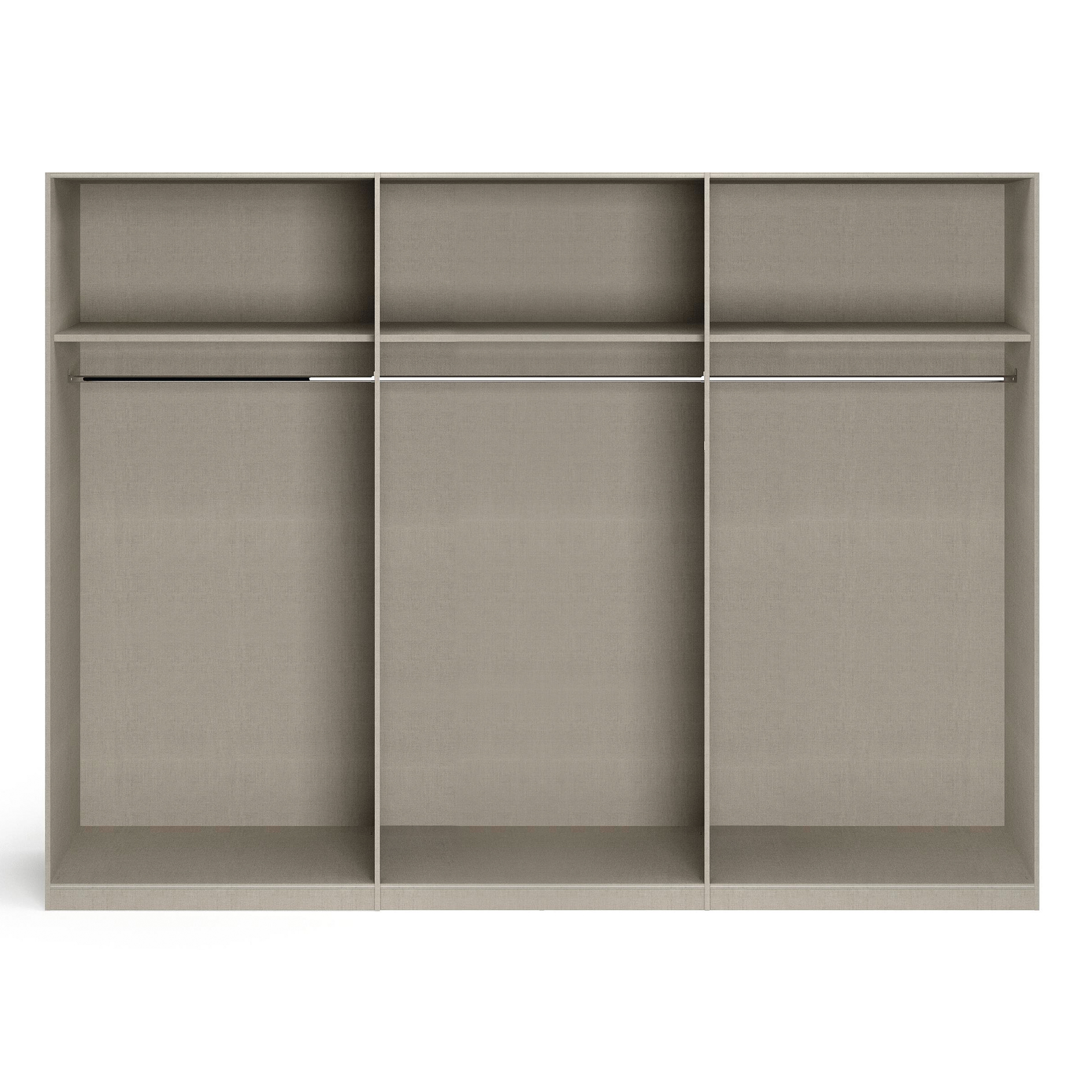 Drehtürenschrank - weiß Hochglanz-seidengrau - 6-türig - 271x210 cm