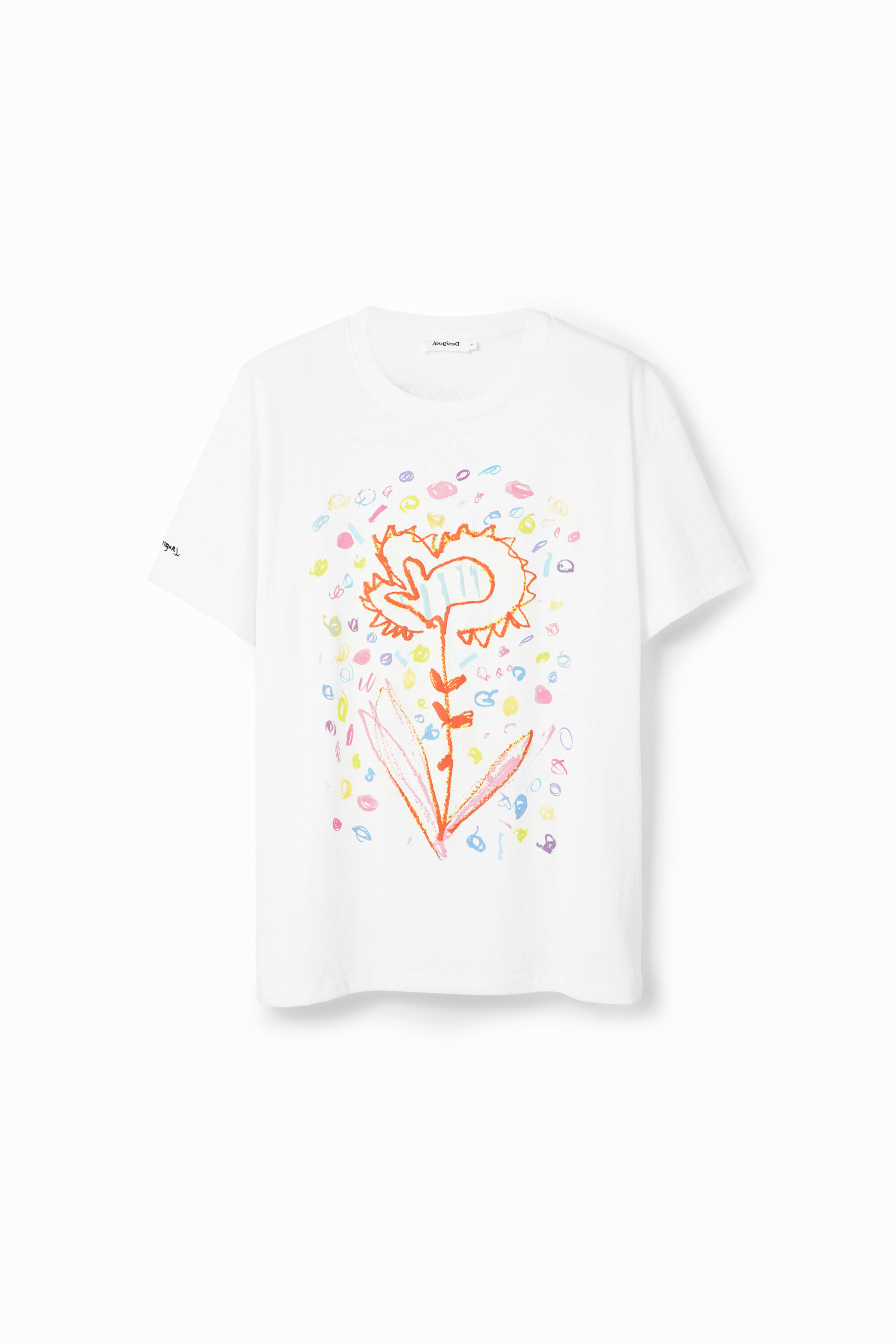 Camiseta artística floral descontraída