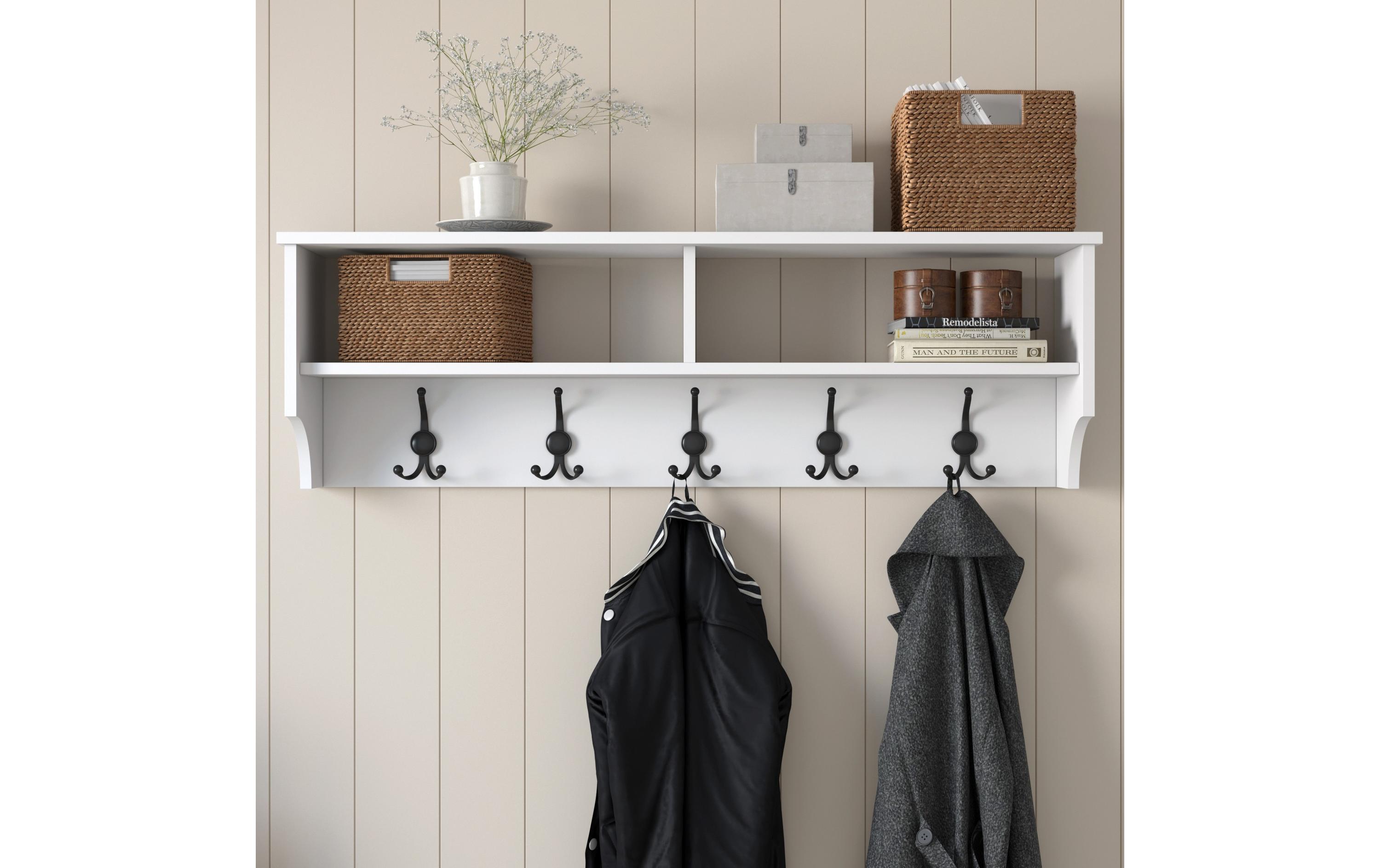 Wandgarderobe P2 - 439 120 cm x 37.2 cm, WeissHochwertiger Hallenstand