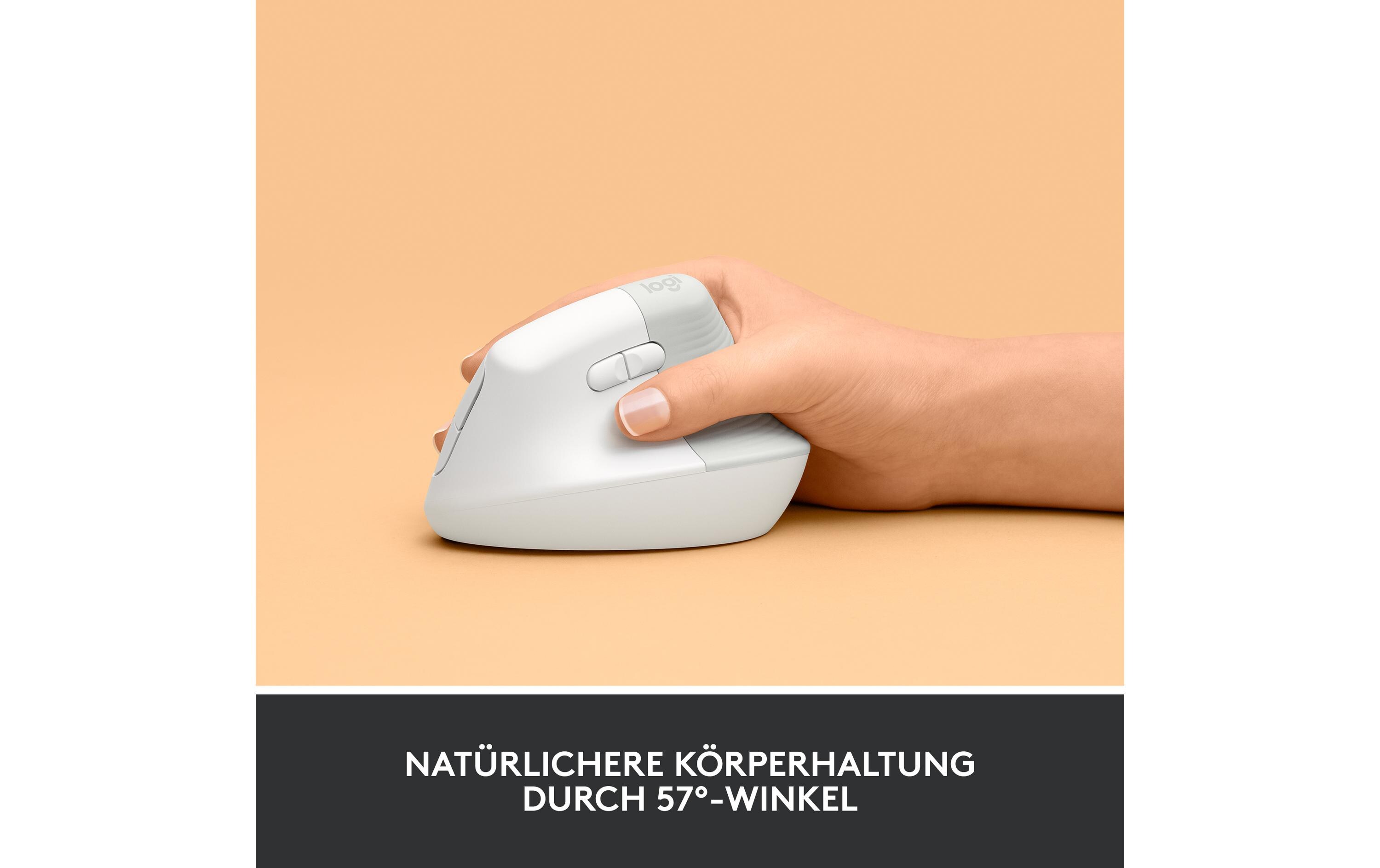 Ergonomische Maus Lift Off-whiteKomfortable ergonomische Maus mit vertikalem Design für kleine bis mittelgrosse Hände