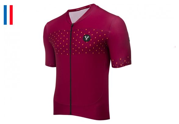 Maillot Manches Courtes LeBram Luz Ardiden Bordeaux Coupe Ajustée