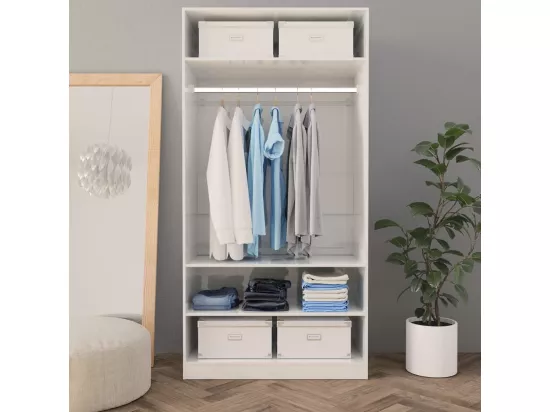 Garde-robe Blanc brillant 100 x 50x200