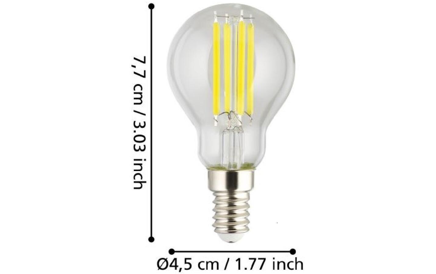 Lampe 2.2 W E14 WarmweissLED-Leuchtmittel mit klarem Glas