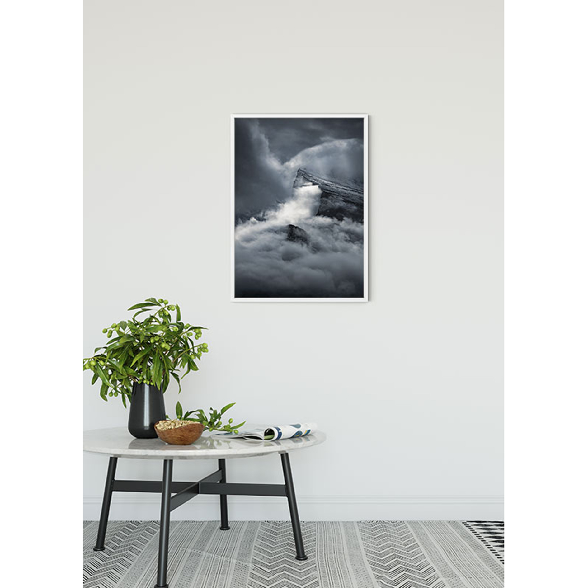 Wandbild ARROWHEAD - grau-weiß-schwarz - 50x70 cm