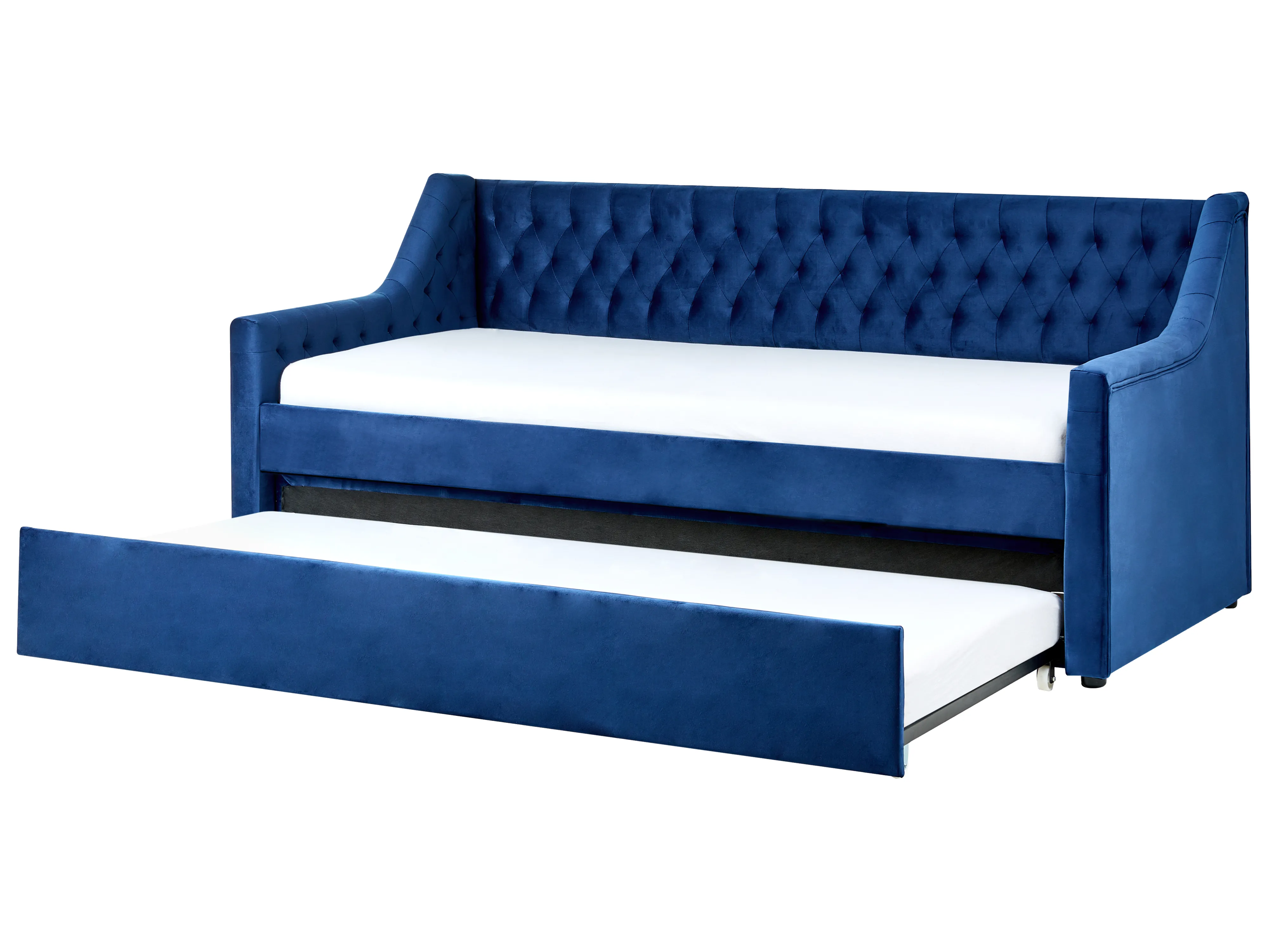 Onderschuifbed Fluweel MONTARGIS 90 x 200 cm Marineblauw