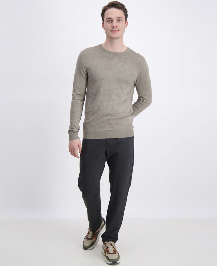 Lindbergh Mélange round neck knit Dk sand mel