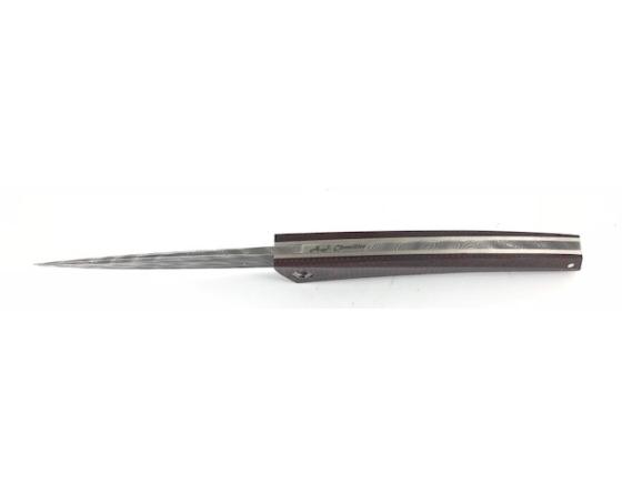 Chomilier - Damas Inox Zladinox, Platine Titane - Fibre de Carbone Noire et Rouge