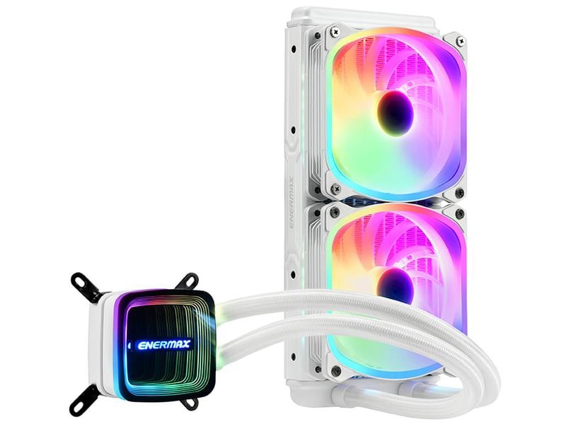 Enermax Wasserkühlung AquaFusion ADV 240 Weiss Adressierbarer RGB-Flüssigkeitskühler für Intel und AMD CPUs