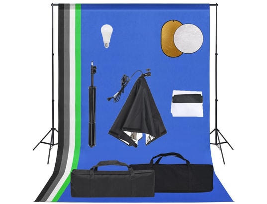 VIDAXL - Flash Kit de studio photo boîte à lumière toile de fond et réflect...