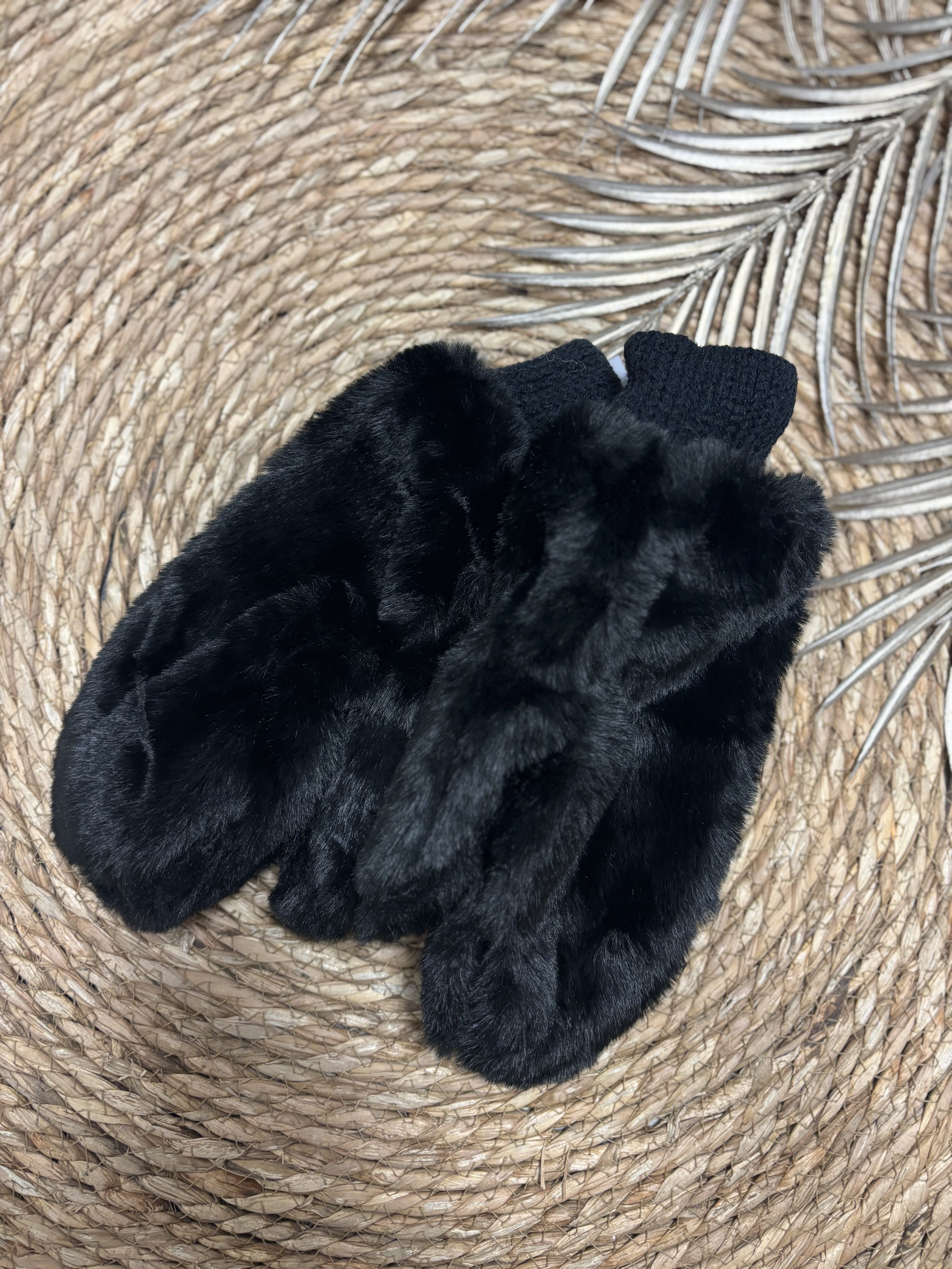 Faux Fur Wanten Zwart