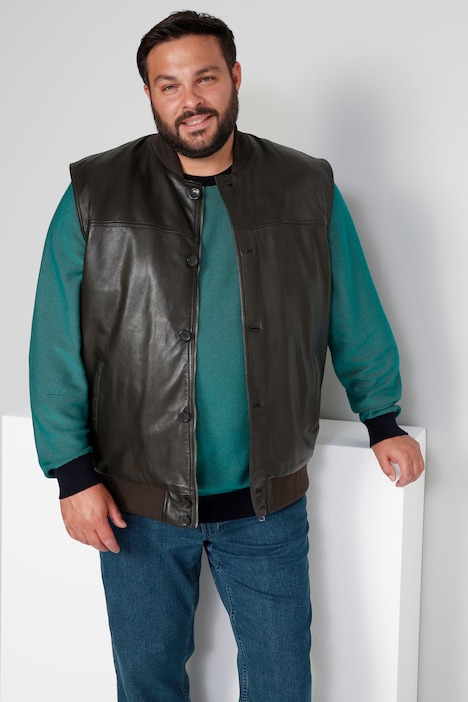 Boston Park Leder-Weste, Bauchfit, echtes Leder, bis 82