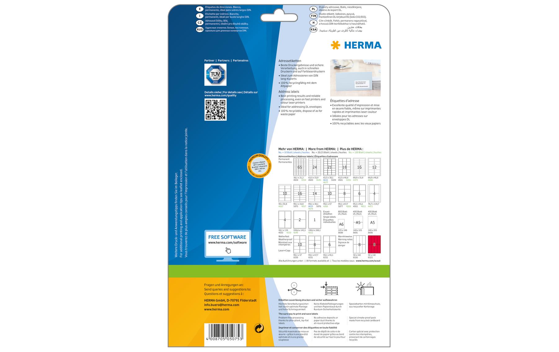 Adressetiketten Premium 5075 99.1 x 33.8 mm, 400 EtikettenPremium Adressetiketten