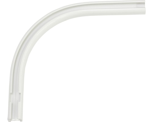 Links gebogen profiel voor 13 mm witte gordijnrail