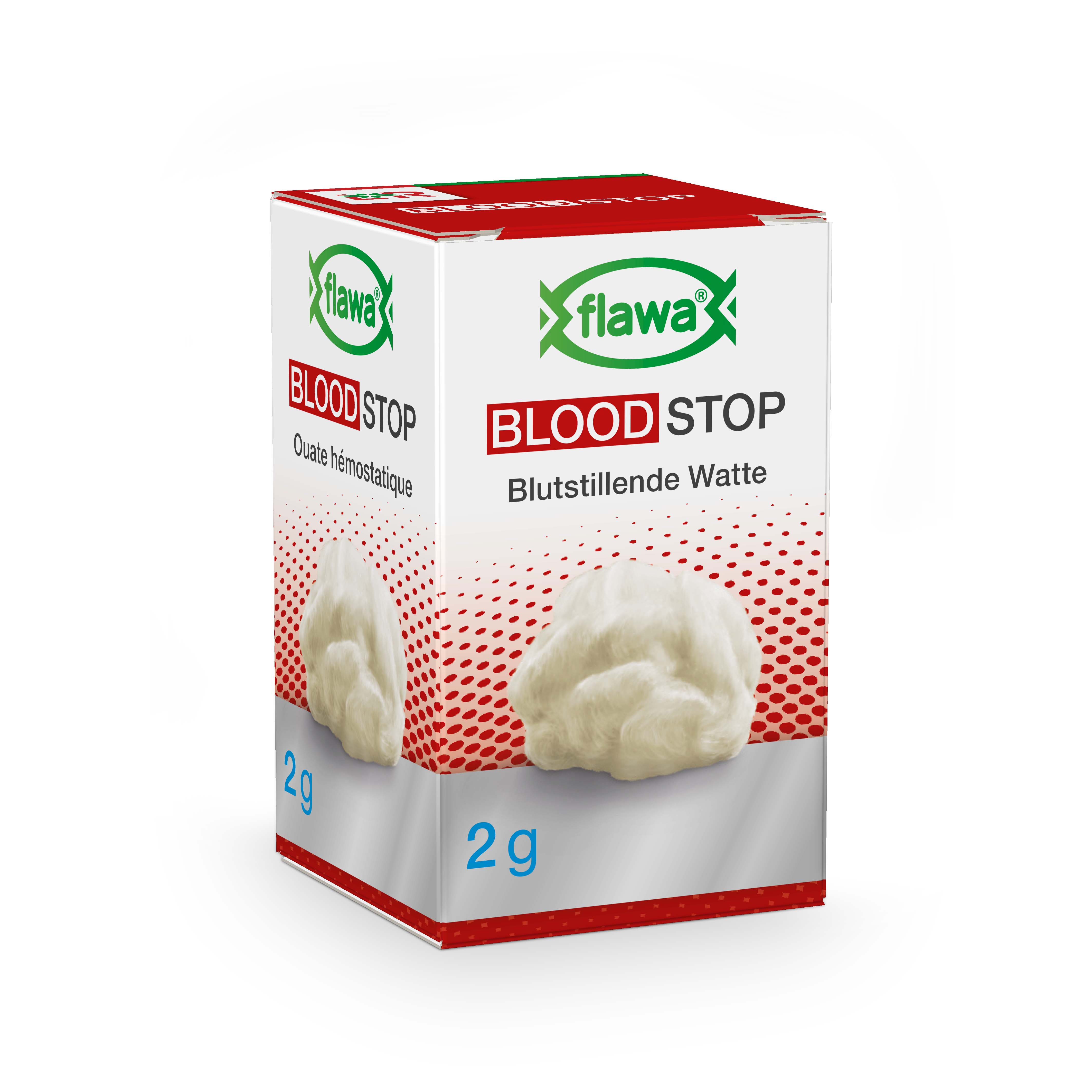 FLAWA Blood Stop Blutstillende Watte sterilisiert Glas 2 g