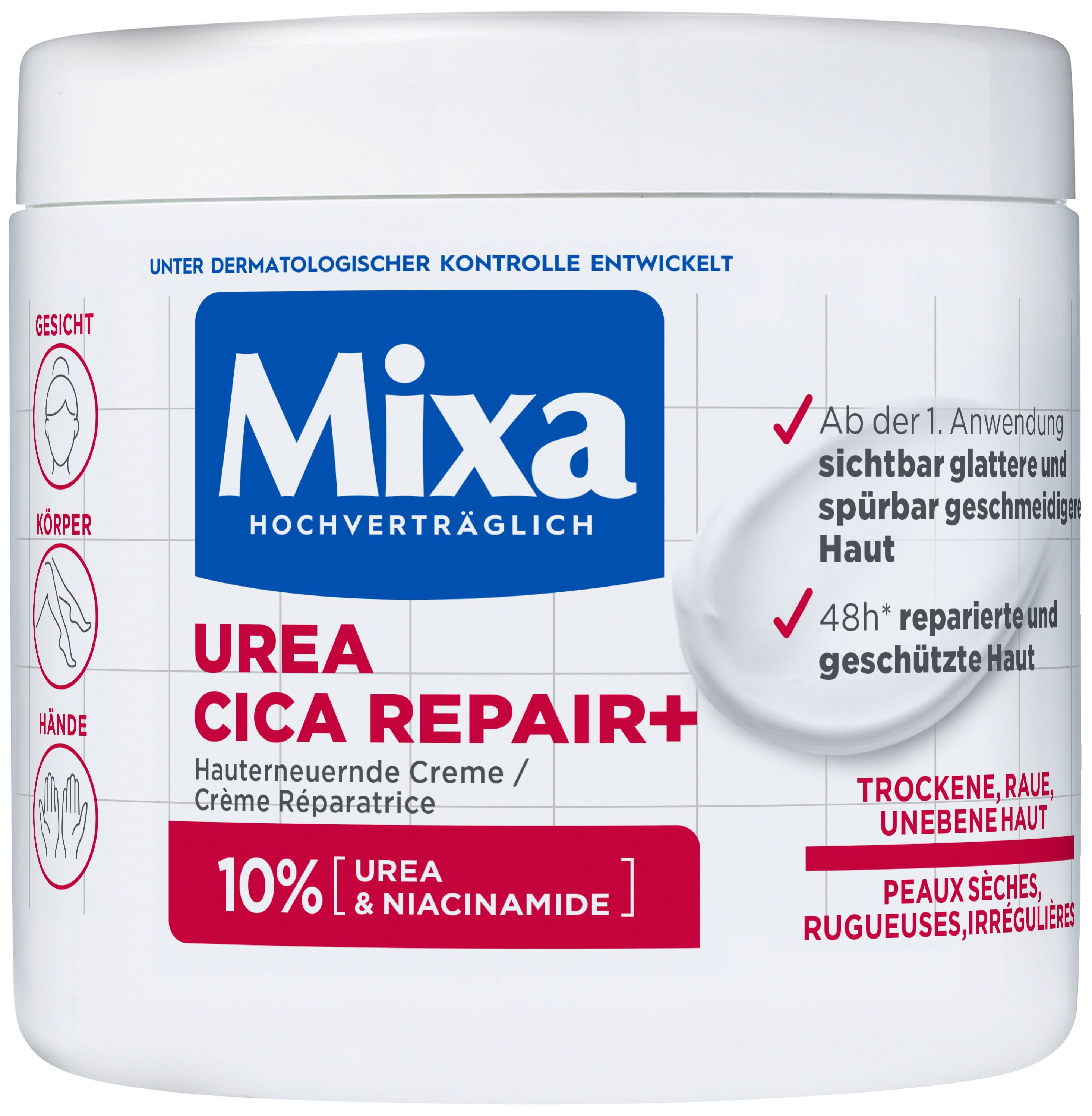 MIXA Urea Cica Repair Hauterneuernde Creme<br>400 ml, Creme, Gesicht Körper und Hände