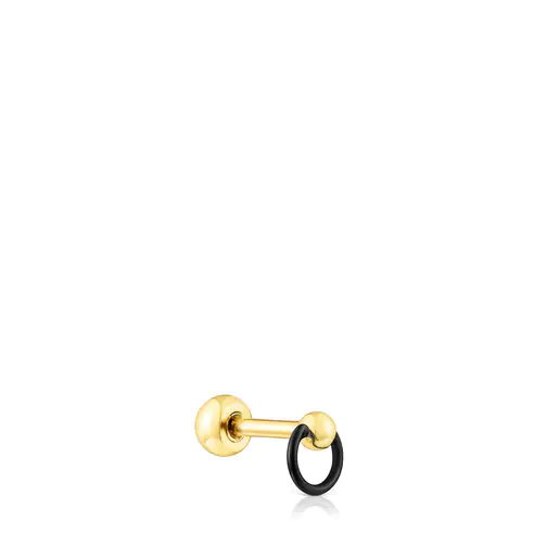 piercing grosso em aço IP preto e aço IP dourado