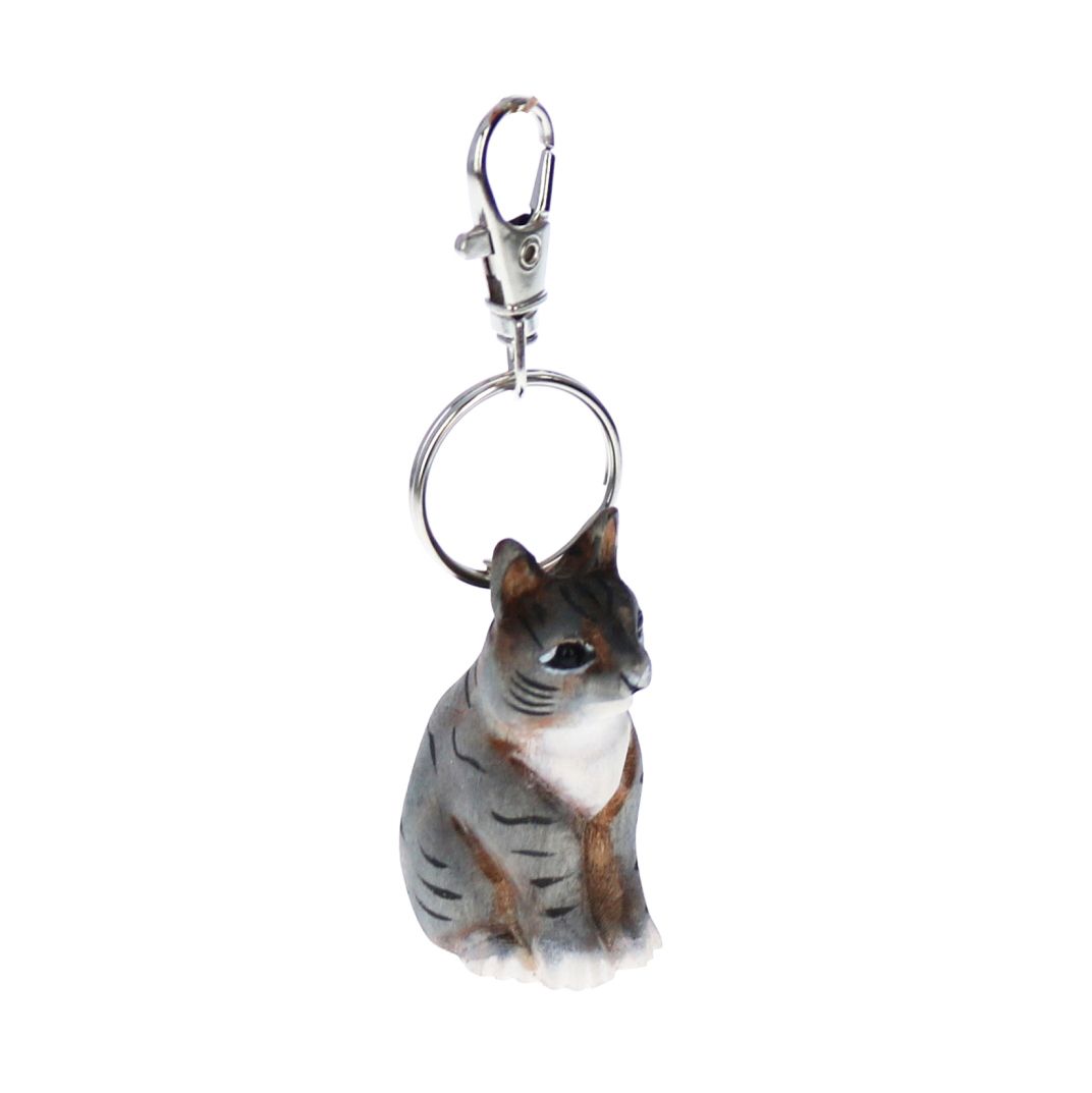 Porte-clés en bois chat Petit toi