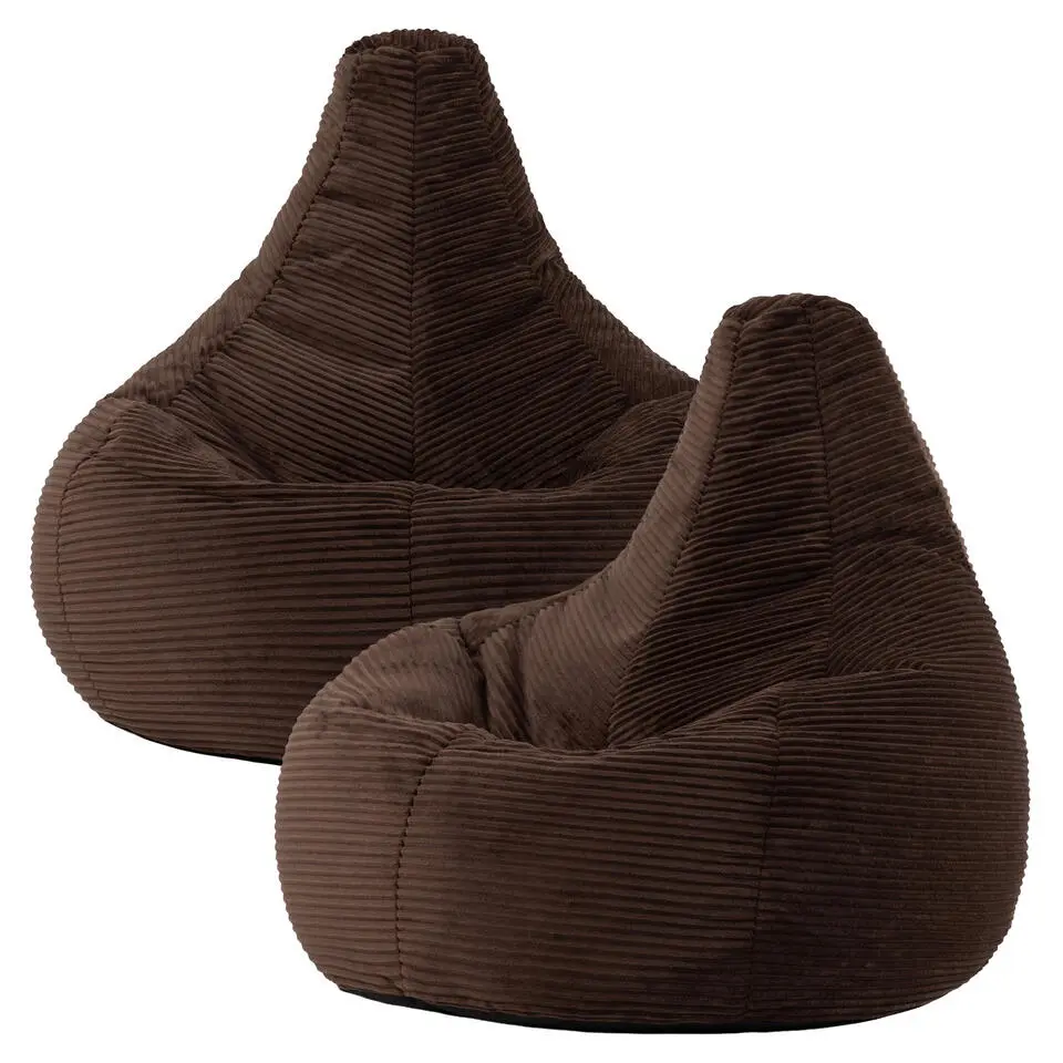 Set van 2 icon Zitzak Dalton - Corduroy Zitzak Volwassenen - Bruin