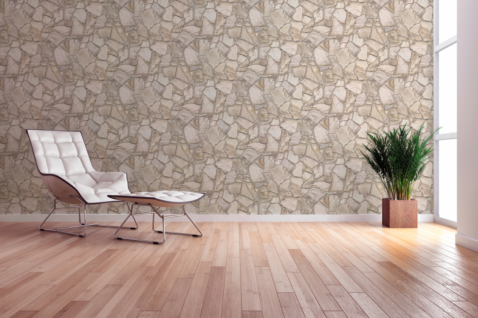 A.S. Creation Vliestapete BRICKS & STONES - beige-grau - Steinoptik - 10 Meter