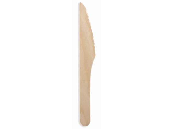 Huhtamaki Bestikkkniver i tre 16,5 cm - 100 stk.