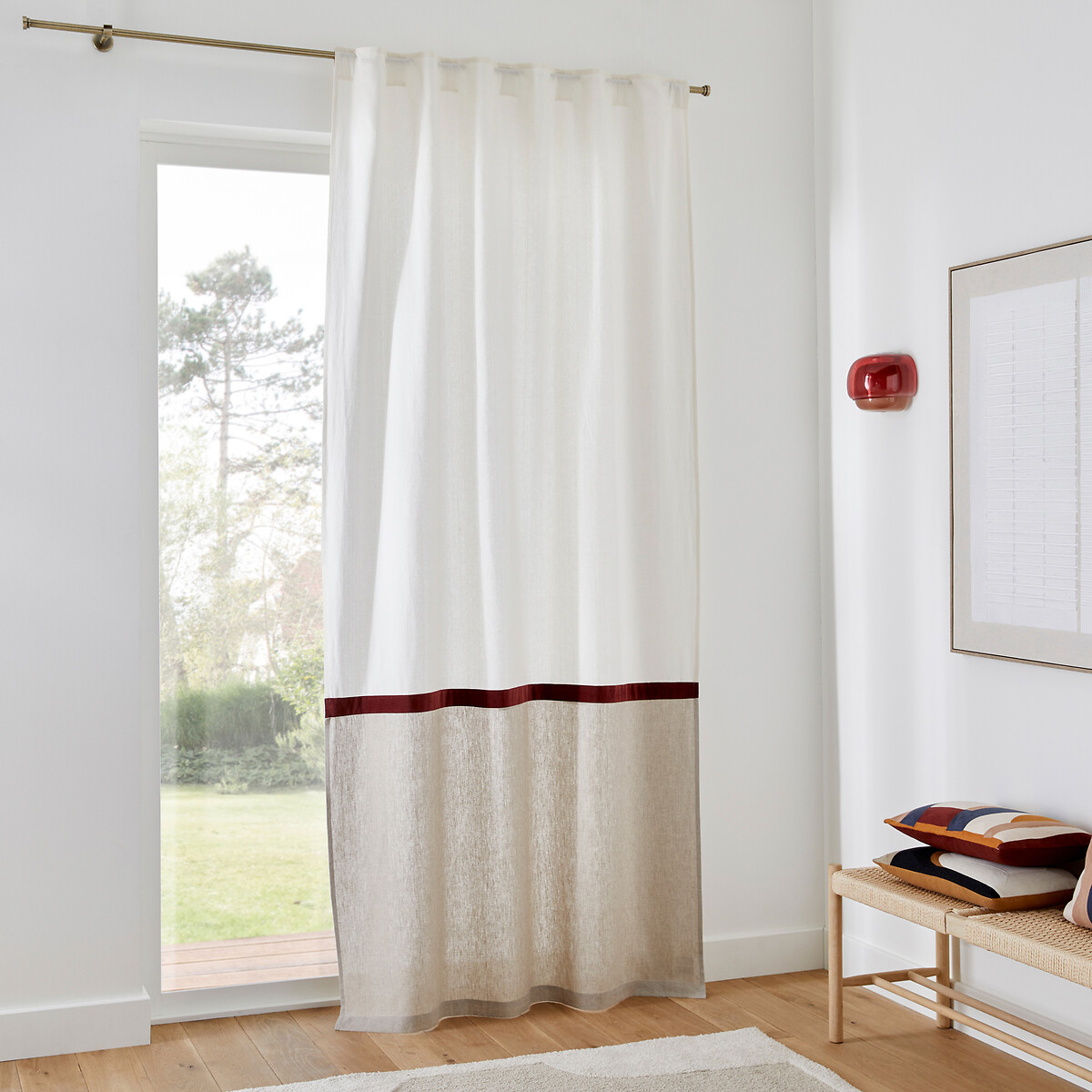 LA REDOUTE INTERIEURS<br>Cortina com laços ocultos em linho/veludo, Onega x Veludo