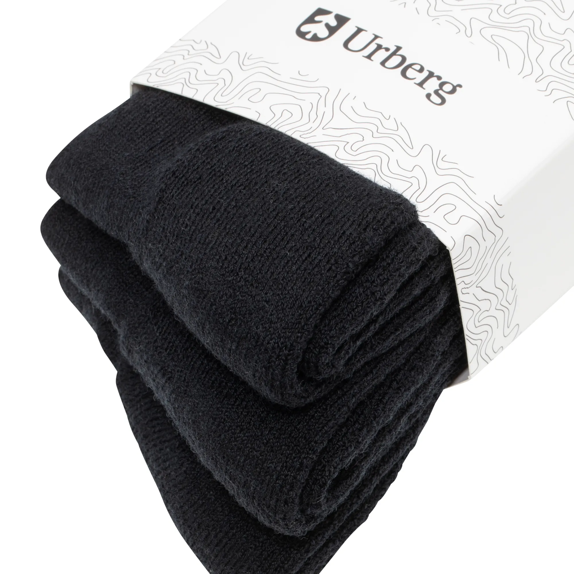 Urberg Thicker Every Day Merino Wool Sock 3p Adult Black Beauty