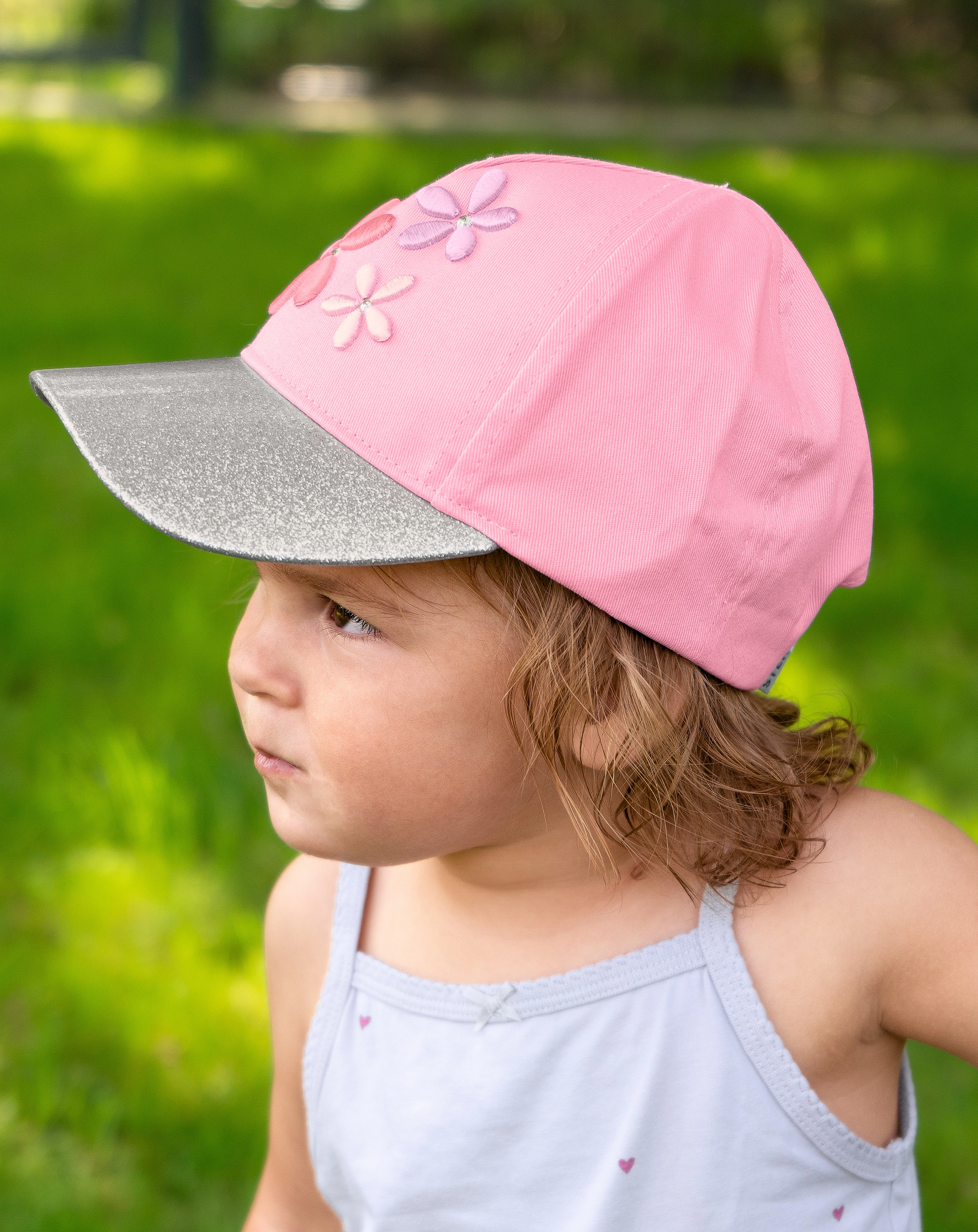 Basecap BLÜMCHEN in rosa/silber
